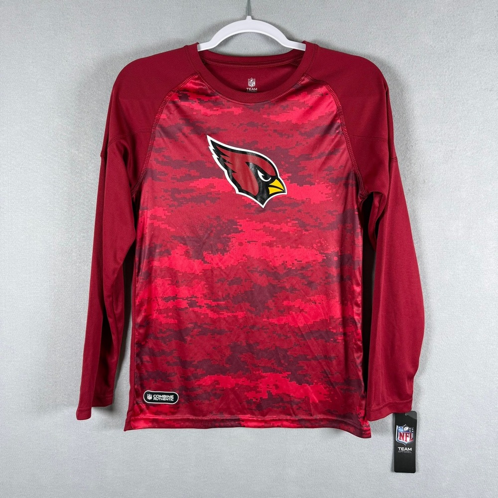 NFL Kids L 14/16 Arizona Cardinals Shirt Red Camo Digital Print Sporty Fan Gear